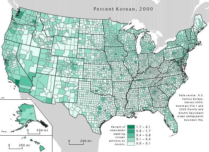 2000 US Census Bureau Koreans in America